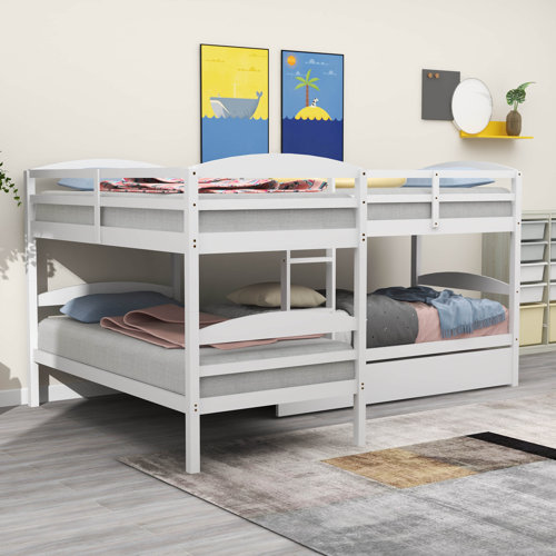 Harriet Bee Donyale Twin Over Twin Triple / Quad Bunk Bed with Trundle